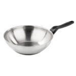 WOK INOX 1 MANICO      cm 28 INOXIDABILI BARAZZONI 278109728 PENTOLE ACCIAIO BARAZZONI    C BARAZZONI