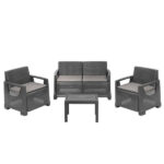 SALOTTINO SET VARENNA ANTRACITE     Pz 4 PROGARDEN VARC04AG ARREDO GIARDINO PROGARDEN    C PROGARDEN