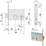 SERRATURA INFILARE FASCE ALL       44145-60-0 CISA 44145.60.0 CISA SERR.ALL/FERRO INFILARE S CISA