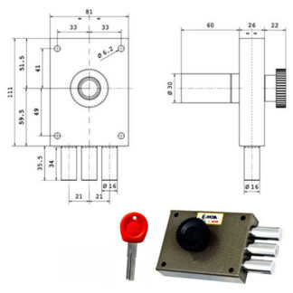 SERRATURA FERROGLIETTO POMPA 2 M DX J320 MOIA J320DX MOIA SERR.LEGNO APPLICARE S MOIA SERRATURE