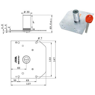 CILINDRO POMPA mm 60 d 30             J175/A4 MOIA J175/A4 MOIA GORGES E RICAMBI        S MOIA SERRATURE