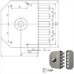 SERRATURA SIC.SEMPLICE SX POMPA           3000P CR 3000P-51NT200/29 CR SERR.LEGNO APPLICARE      S CR