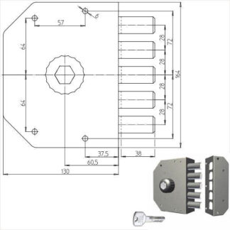 SERRATURA SIC.SEMPLICE DX POMPA           3000P CR 3000P-01NT200/29 CR SERR.LEGNO APPLICARE      S CR