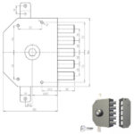 SERRATURA SIC.TRIPLICE SX POMPA           3200P CR 3200P-51NT200/29 CR SERR.LEGNO APPLICARE      S CR