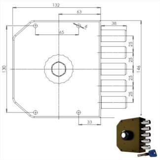 SERRATURA SIC.SEMPLICE DX POMPA         3000 MC CR 3000P-01MCK55/29 CR SERR.LEGNO APPLICARE      S CR
