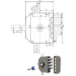 SERRATURA SIC.QUINTUPLICE DX POMPA      3350 MC CR 3350P-01MCK55/29 CR SERR.LEGNO APPLICARE      S CR