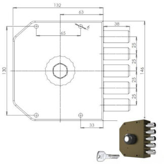 SERRATURA SIC.SEMPLICE DX POMPA         3000 MC CR 3000P01MCT200/29 CR SERR.LEGNO APPLICARE      S CR