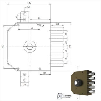 SERRATURA SIC.TRIPLICE DX POMPA         3200 MC CR 3200P01MCT200/29 CR SERR.LEGNO APPLICARE      S CR
