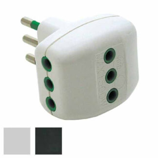 ADATTATORE TRIPLO 10A+T BIANCO           82200 FME 82200 SPINE E ADATTATORI EL        F FME