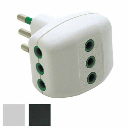 ADATTATORE TRIPLO 10A+T NERO             82201 FME 82201 SPINE E ADATTATORI EL        F FME