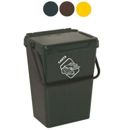 BIDONE BIOSYSTEM GIALLO   l 35 cm 36x40 h 42 A11241 PATTUMIERE DIFFERENZIATE     C MACHIERALDO
