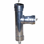GOMITO T INOX  8 LATERALE F                    ALA J60 300 150 302 TUBI INOX                    F ALA