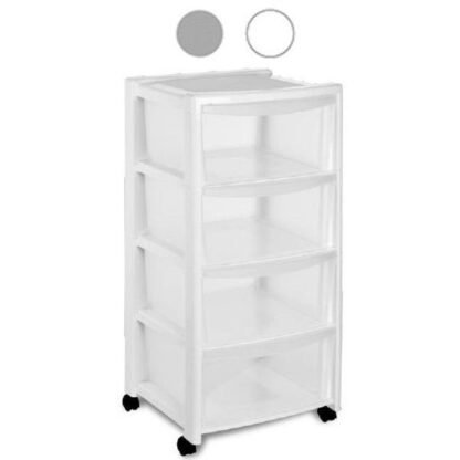 CASSETTIERA P.4 LIBERA BIANCA  40x40 h 80 STEFANPL 50343 CASSETTIERE PORTAOGGETTI     C STEFANPLAST