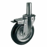 RUOTA GOMMA PERNO INNOCENTI FRENO 160x40 535620 TR 535620 RUOTE INDUSTRIALI            F TELLURE ROTA