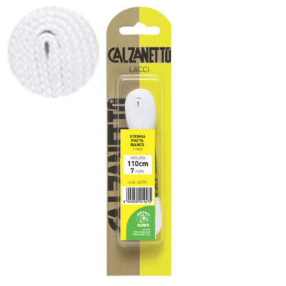 STRINGA PIATTA P.1 BIANCA        cm 110 CALZANETTO 457N SCARPE ACCESSORI             C CALZANETTO