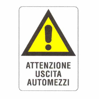 CARTELLO USCITA AUTOMEZZI         48x 68 PLASTICA CIV.M01.002 SEGNALETICA                  F MACHIERALDO