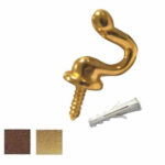 GANCIO SAGOMATO mm 30 BRONZATO Pz 4 9391BB/S GANCI X                      F DUEMME