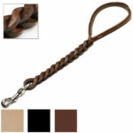 GUINZAGLIO CANI CUOIO TRECCIATO cm 75 80-2-75 GUINZAGLI                    F EUROCUOIO