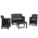 SALOTTINO SET JUNGLE ANTRACITE      Pz 4 PROGARDEN JUN06CAN ARREDO GIARDINO PROGARDEN    C PROGARDEN