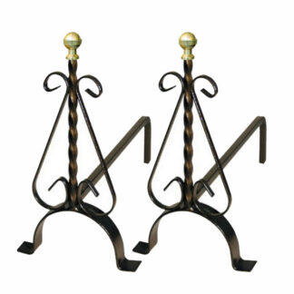 ALARI POMOLI OTTONE cm 41x15 h40 Pz2 LAPILLO 12853  ACCESSORI CAMINETTI          F LAPILLO
