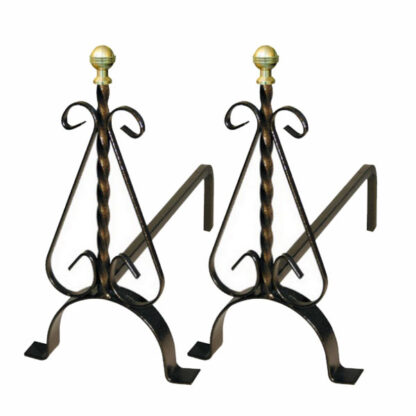 ALARI POMOLI OTTONE cm 41x15 h40 Pz2 LAPILLO 12853  ACCESSORI CAMINETTI          F LAPILLO