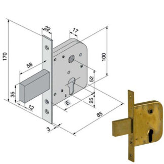 SERRATURA INF.FERRO 070.50.00.0 WELKA 07050000 WELKA SERR.ALL/FERRO INFIL. S WELKA