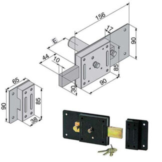 SERRATURA FERROGLIETTO 4 MANDATE 011.45.35.1 WELKA 01145351 WELKA SERR.LEGNO APPLICARE   S WELKA
