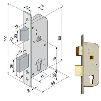 SERRATURA INF.FERRO 061.30.00.0 WELKA 06130000 WELKA SERR.ALL/FERRO INFIL. S WELKA