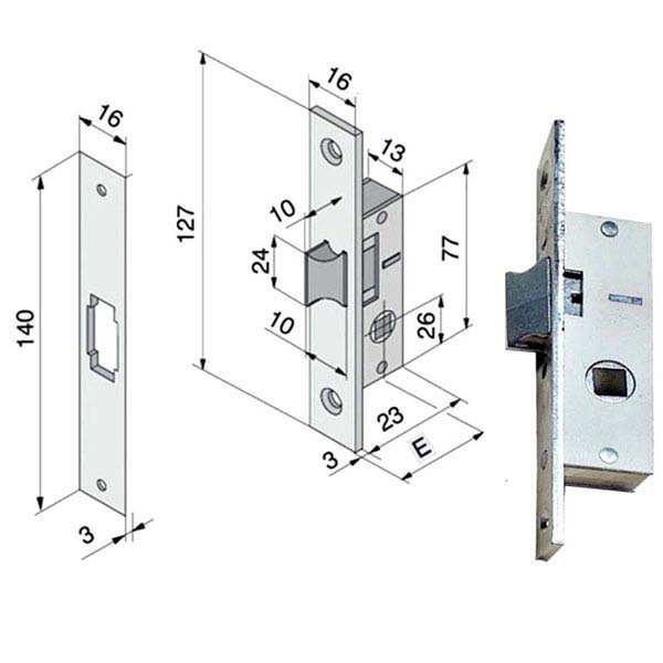 SERRATURA INF.ALL 113.15.01.0 WELKA 11315010 WELKA SERR.ALL/FERRO INFIL. S WELKA