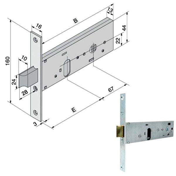SERRATURA INF.ALL 130.60.01.0 WELKA 13060010 WELKA SERR.ALL/FERRO INFIL. S WELKA