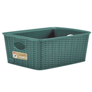 CESTINO ELEGANCE HIGH GREEN cm 25x20 h 10 STEFANPL 30989 CESTINI PORTAOGGETTI         C STEFANPLAST