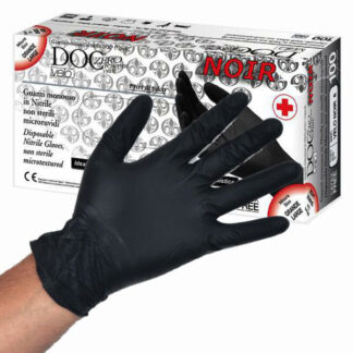 GUANTI NITRILE DOC VELO NOIR POWDER FREE Pz 100 L VELONOIR - L GUANTI LAVORO                F GARDENING