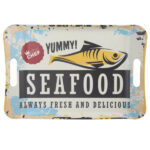 VASSOIO MELAMINA MANIGLIE SEAFOOD     cm 41x28 KB8 PLATVI004 VASSOI MELAMINA              C