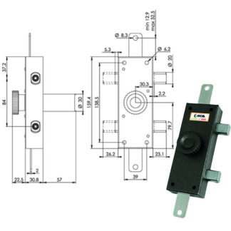 SERRATURA FERROGLIETTO VERTICALE J223 MOIA J223 MOIA SERR.LEGNO APPLICARE S MOIA SERRATURE