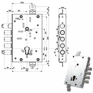 SERRATURA SIC.TRIPLICE int 28        82515 MOTTURA 82515W800Q MOTTURA SERR.BLINDATE        S MOTTURA