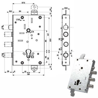 SERRATURA SIC.TRIPLICE int 37        82515 MOTTURA 82515W700Q MOTTURA SERR.BLINDATE        S MOTTURA