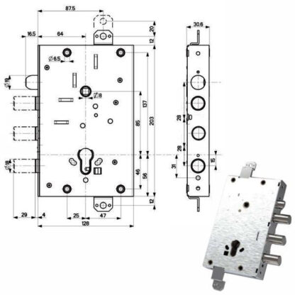 SERRATURA SIC.TRIPLICE int 37        82515 MOTTURA 82515W700Q MOTTURA SERR.BLINDATE        S MOTTURA