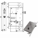 SERRATURA INFILARE FERRO TRIPLICE    898V6 MOTTURA 898V613W0E MOTTURA SERR.ALL/FERRO INF.  S MOTTURA