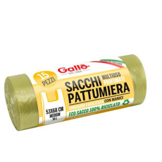 SACCO IMM.MANICI GIALLO   53x 68 g  11 Pz 15 GALLO 66 SACCHI IMMONDIZIA            C GALLO
