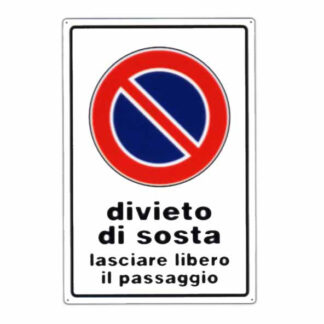CARTELLO DIVIETO DI SOSTA         20x 30 ALLUMINIO CIV.A01.030 SEGNALETICA                  F MACHIERALDO