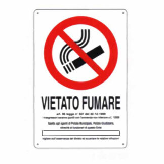 CARTELLO VIETATO FUMARE DL        20x 30 ALLUMINIO CIV.A01.014 SEGNALETICA                  F MACHIERALDO