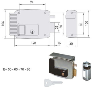 ELETTROSERRATURA APP.FERRO DX      11721-50-1 CISA 11721.50.1N7 CISA ELETTROSERRATURE APP.   S CISA