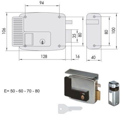 ELETTROSERRATURA APP.FERRO DX      11721-70-1 CISA 11721.70.1N7 CISA ELETTROSERRATURE APP.   S CISA