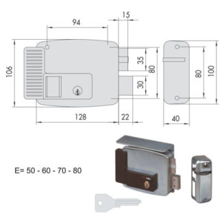 ELETTROSERRATURA APP.FERRO DX      11761-50-1 CISA 11761.50.1N7 CISA ELETTROSERRATURE APP.   S CISA