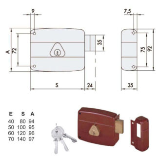 SERRATURA APP.LEGNO DX             50141-50-1 CISA 50141.50.1.N6 CISA SERR.LEGNO APPLICARE    S CISA