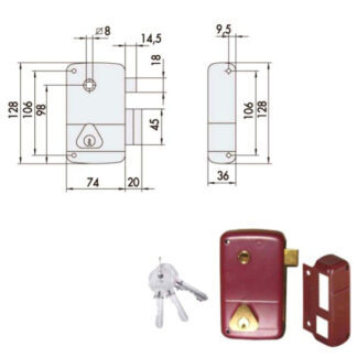 SERRATURA APP.LEGNO DX             50211-45-1 CISA 50211.45.1.96 CISA SERR.LEGNO APPLICARE    S CISA