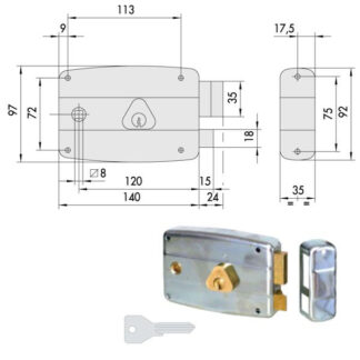 SERRATURA APP.FERRO DX             50571-60-1 CISA 50571.60.1.79 CISA SERR.ALL/FERRO APPLIC.  S CISA