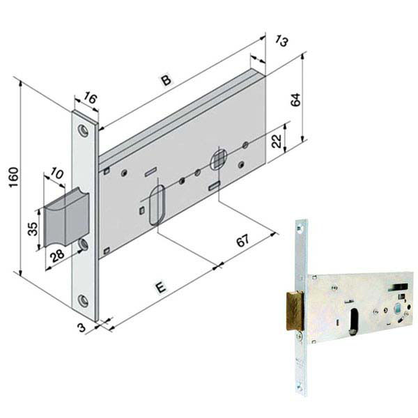 SERRATURA INF.ALL 133.60.01.0 WELKA 13360010 WELKA SERR.ALL/FERRO INFIL. S WELKA