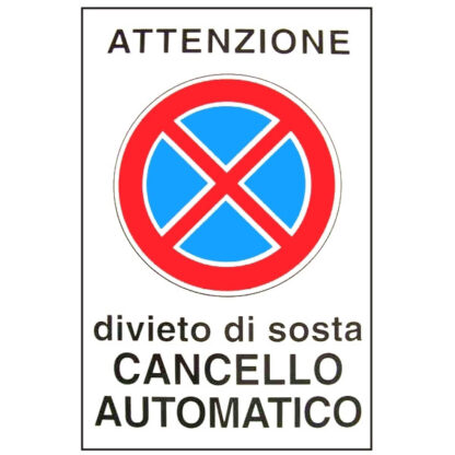 CARTELLO CANCELLO AUTOMATICO      20x 30 ALLUMINIO CIV.A01.026 SEGNALETICA                  F MACHIERALDO