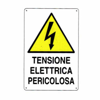CARTELLO TENSIONE ELETTRICA       20x 30 ALLUMINIO CIV.A01.061 SEGNALETICA                  F MACHIERALDO